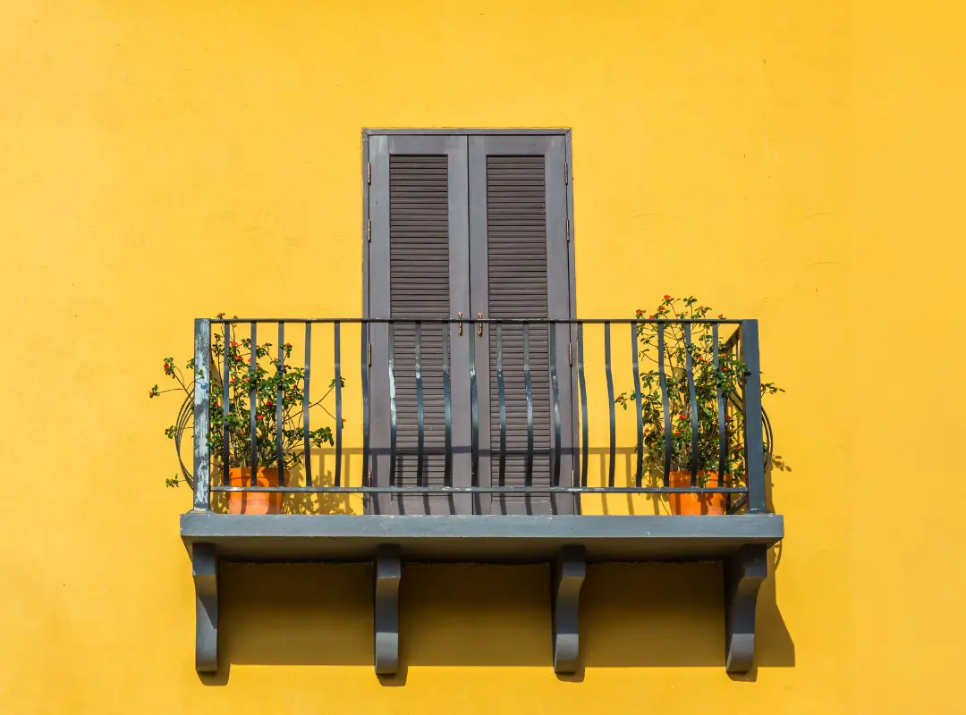 Weather-resistant epoxy coating on balcony
